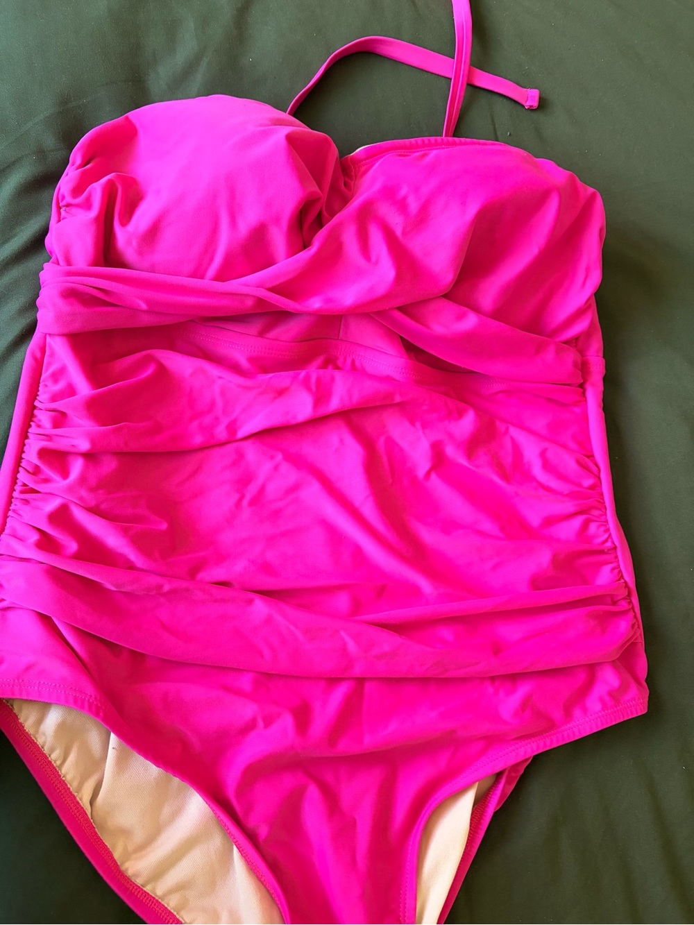' Hot Pink Ruched One-Piece Swimsuit - Picture 4 of 4